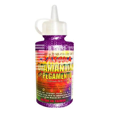 PEGAMENTO CON DIAMANTINA 60 ML. MORADO